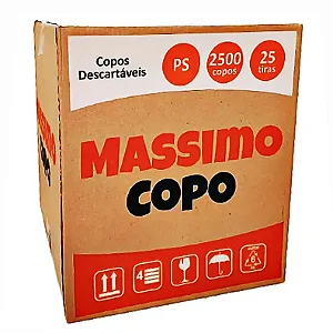 Copo 200 Ml Massimo Transparente Cx C/2500 Ps