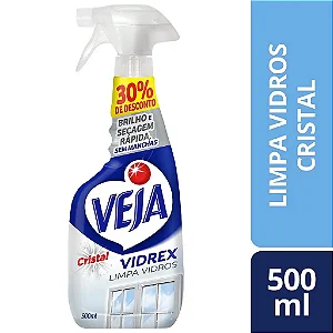 Limpa Vidros Veja Vidrex Cristal 500Ml. C/ Gatilho