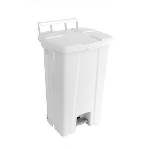 Lixeira Branca Plast 100L Jsn C/ Pedal S/Rodas