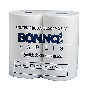 Papel Higienico Rolão institucional Bonno Branco C/8