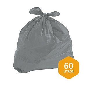 Saco De Lixo Rr Limp 60 Lt Leve Cinza C/100