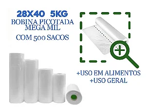 Bobina Picotada Mega Mil 28X40 5Kg 500 Sacos