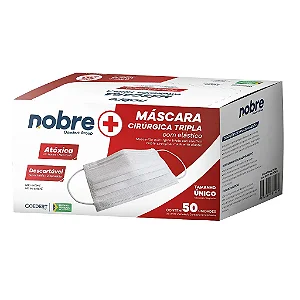 Máscara Cirúrgica Tripla C/ Elastico Nobre Cx.C/50