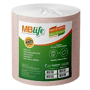 Pano Multi Uso Mb Life Laranja 28 X 40