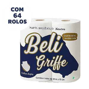 Papel Higiênico Beli Griffe Bco/ Azul Fardo C/64