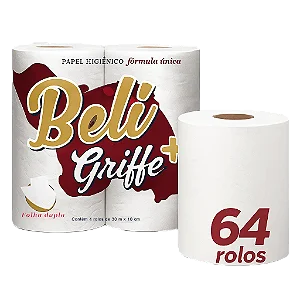 Papel Higiênico Folha Dupla BeliGriffe vermelho