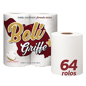 Papel Higiênico Folha Dupla BeliGriffe vermelho