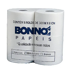Papel Higienico Rolão institucional Bonno 100% Celulose C/8