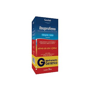 Ibuprofeno Gotas de 50mg/mL da Geolab - 1 Frasco Gotejador com 30mL
