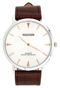 Relógio Masculino Magnum MA21900Q Prata/Marrom