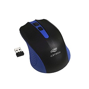 Mouse sem Fio C3Tech 1000DPI M-W20BL - Preto/Azul