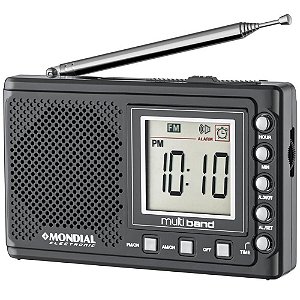 Rádio Portátil Mondial Multi Band 2 RP-04 Preto - 3V DC