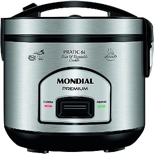 Panela Elétrica de Arroz Mondial 6 Xícaras PE-43 Inox - 127V