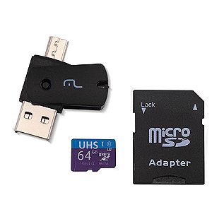 Cartão de Memória Multilaser Ultra Speed-I 64GB MC152 Preto