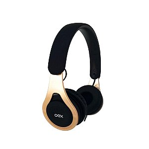 Headset Drop HS-210 com fio OEX - Preto e Dourado