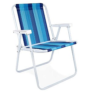 Cadeira Praia Mor Aço Pintado - Azul