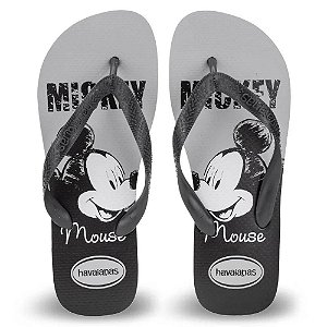 Chinelo Havaianas Top Disney Mickey Mouse Cinza Gelo - 37/38