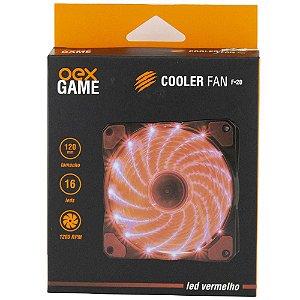 Cooler Fan OEX F-20 16 Leds Vermelho - 120mm