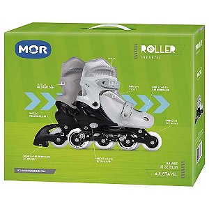 Patins MOR Roller Infantil Ref.40600122 Cinza - 30 ao 33