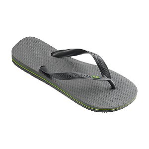 Chinelo Havaianas Brasil Cinza Aço - 35/36