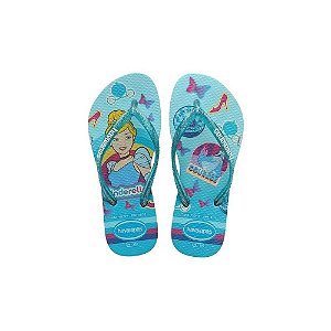 Chinelo Havaianas Kids Slim Princess Azul Céu - 29/30