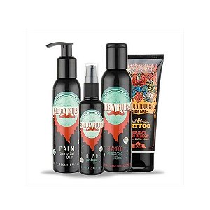 Kit Barba Rubra Shampoo + Balm + Óleo + Hidratante Tattoo