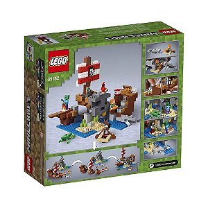 LEGO Minecraft A Aventura do Barco Pirata 386Pç - Ref.21152