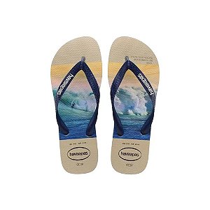 Chinelo Havaianas Hype Areia/Marinho - 43/44