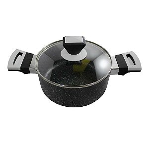 Panela StoneChef Tampa de Vidro 20cm - Preto