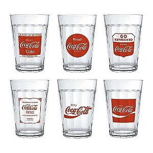 Conjunto 6 Copos Coca-Cola Linha do Tempo 190ml Nadir