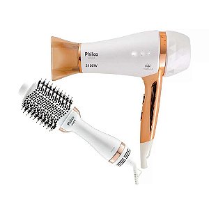 Kit Escova + Secador Philco PKT3150 Deluxe Branco - 127V