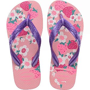 Chinelo Havaianas Kids Flores FC Rosa Macaron - 27/28