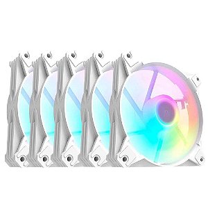 Kit Cooler 5 em 1 Hyrax Motospeed RGB 120mm HCL605W - Branco