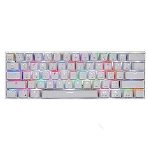 Teclado Mecânico Gamer Motospeed CK62 Branco - Switch Red