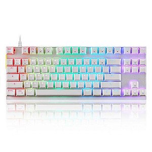 Teclado Mecânico Gamer Motospeed CK82 Branco - Switch Red