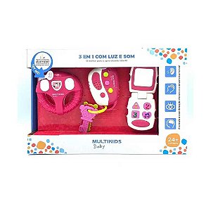 Brinquedo 3 em 1 Multikids Baby Interativo BR1245 - Rosa