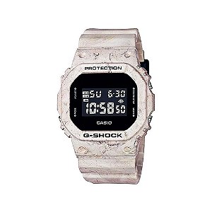 Relógio Casio Digital Unissex Bege Mármore DW-5600WM-5DR