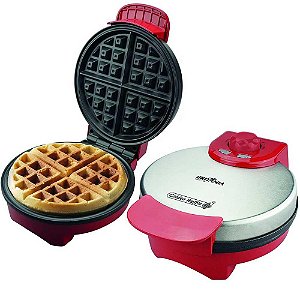 Máquina de Waffle Britânia Golden Waffle 127V Vermelho/Inox