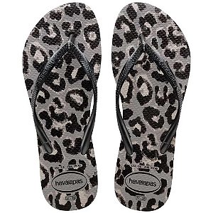 Chinelo Havaianas Slim Animals Cinza Aço/Cinza - 39/40