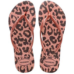 Chinelo Havaianas Slim Animals Rosa/Rosa - 39/40