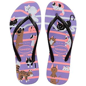 Chinelo Havaianas Slim Pets Roxo Paisley - 29/30