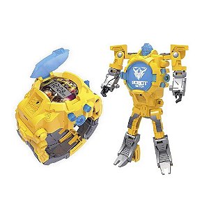 Relógio Transforma Robô Robot Watch Multikids BR498 Amarelo