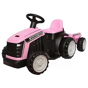 Mini Trator Elétrico Infantil Importway BW079RS Rosa