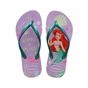 Chinelo Havaianas Kids Slim Princess Lilás/Verde - 25/26