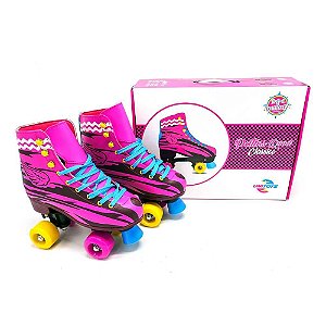 Patins Quad Clássico Unitoys 36 Rosa Ref.1589