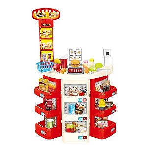 Kit Supermercado Infantil Importway Com Carrinho BW101C