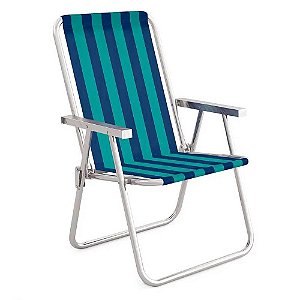 Cadeira Alta Mor Conforto Verde/Azul Escuro Alumínio Ref2136