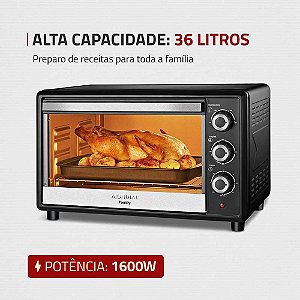 Forno Elétrico 52L Grand Family II, Mondial, Preto/Inox, 1800W, 220V -  FR-52