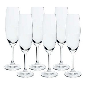 Jogo de 6 Taças Para Champagne 220ml Bohemia Anna Ref.58002