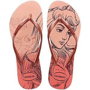 Chinelo Havaianas Slim Princesas Rosa Ballet/Dourado - 33/34